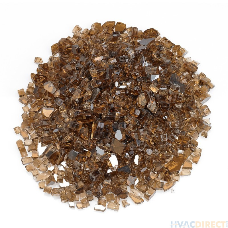 American Fire Glass 1/4 Inch Copper Reflective Fire Glass - 10 Pounds
