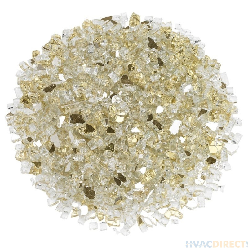 American Fire Glass 1/4 Inch Gold Reflective Fire Glass - 10 Pounds