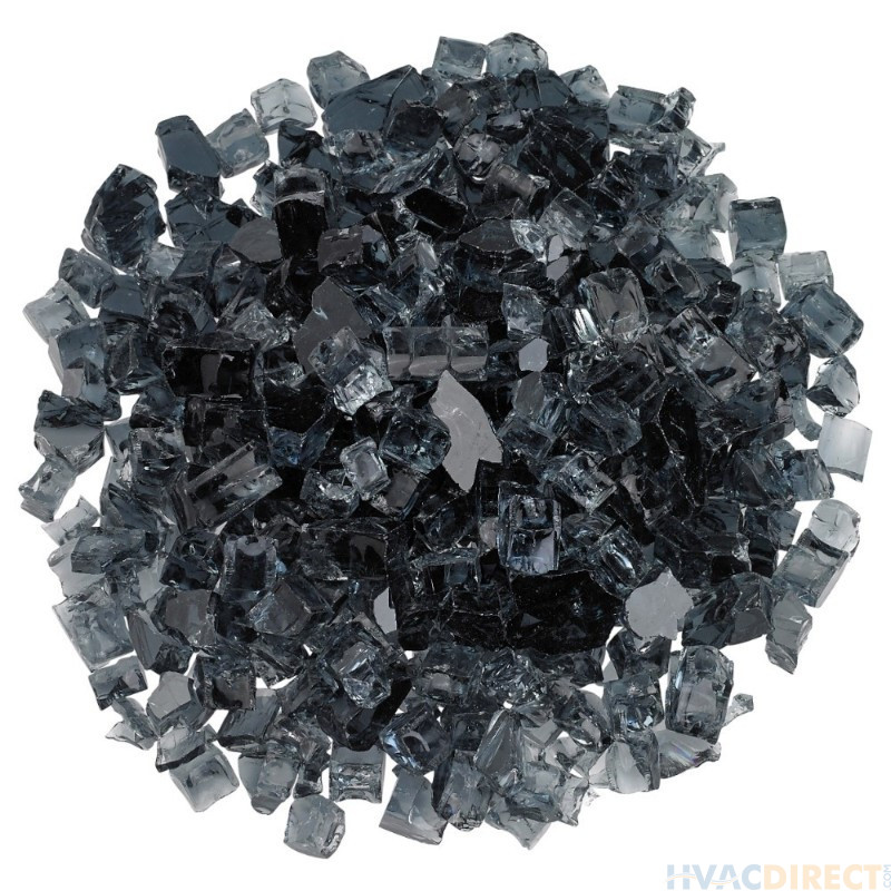 American Fire Glass 1/2 Inch Gray Fire Glass - 10 Pounds