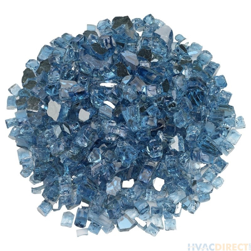 American Fire Glass 1/2 Inch Pacific Blue Reflective Fire Glass - 10 Pounds