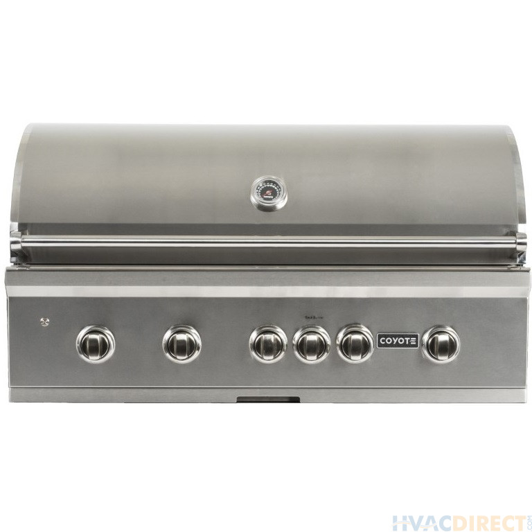 Coyote S-Series 42-Inch 5 Burner Built-In Gas Grill With Rapidsear Infrared Burner & Rotisserie - C2SL42