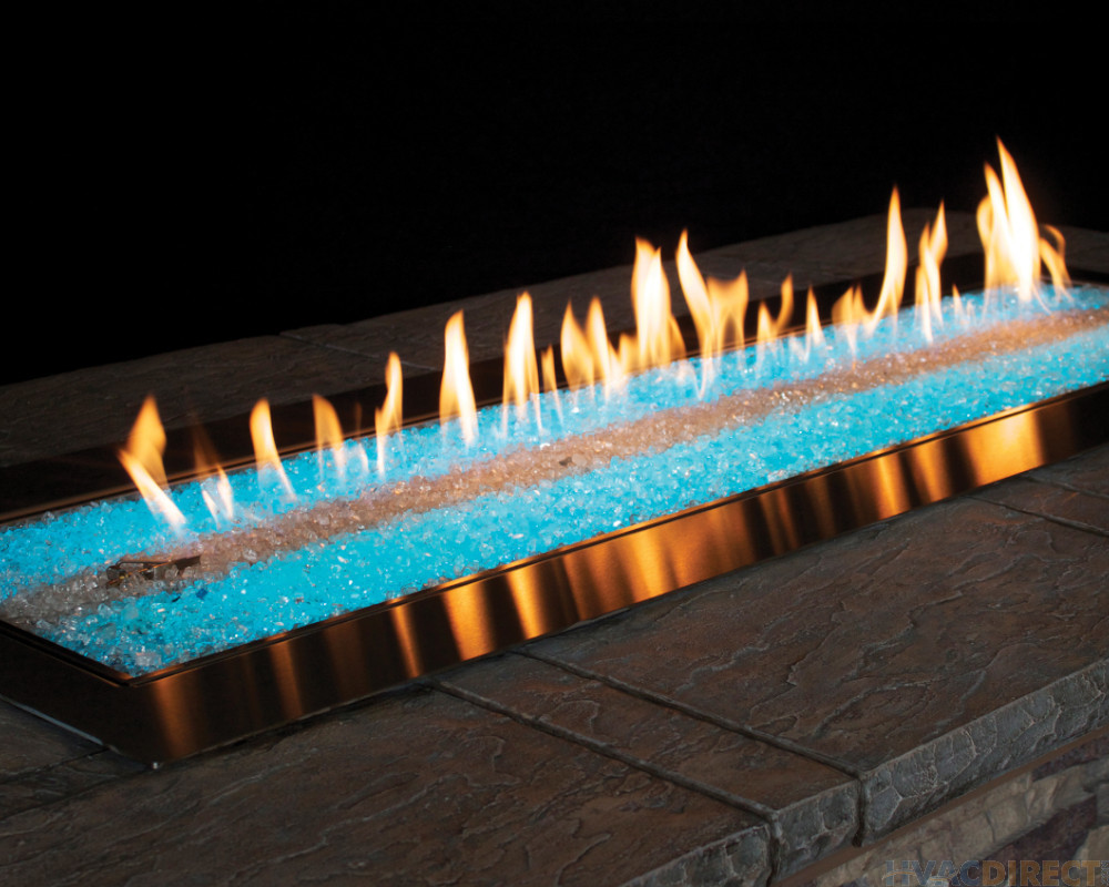 Empire 48-Inch Fire Pit Burner With LED Lights And Fire Glass- OL48TP18 / DG1