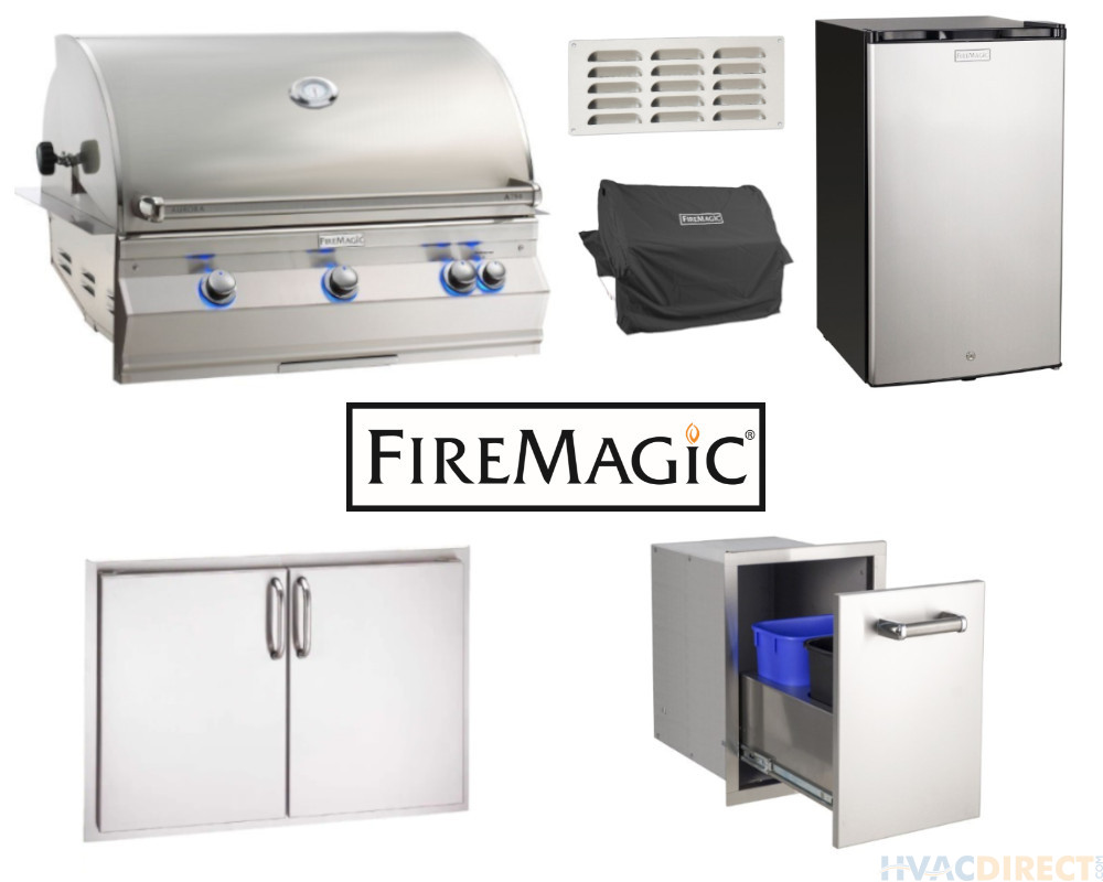 Fire Magic 6-Piece Outdoor Kitchen Package With Aurora A790i Grill - Aurora 790i Package 1