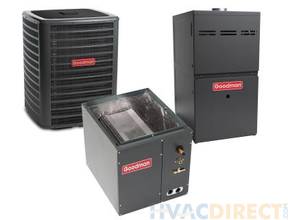 3 Ton 15 SEER 80% AFUE 120,000 BTU Goodman Gas Furnace and Air Conditioner System - Upflow