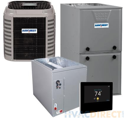 3 Ton 15 SEER 98% AFUE 80,000 BTU AirQuest Gas Furnace and Heat Pump System - Multi-Positional