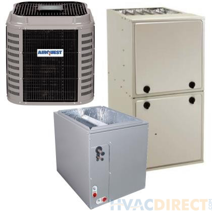 2 Ton 14 SEER AFUE 60,000 BTU AirQuest Gas Furnace and Heat Pump System - Multi-Positional