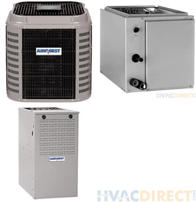 4 Ton 14.5 SEER 80% AFUE 110,000 BTU AirQuest Gas Furnace and Heat Pump System - Upflow/Downflow