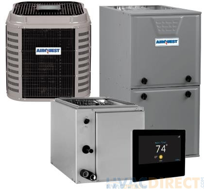 4 Ton 16 SEER 96% AFUE 120,000 BTU AirQuest Gas Furnace and Heat Pump System - Upflow/Downflow