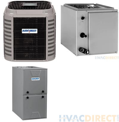 4 Ton 15 SEER 96% AFUE 120,000 BTU AirQuest Gas Furnace and Heat Pump System - Upflow/Downflow