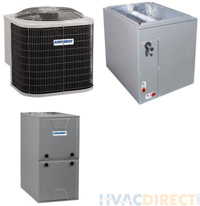 2 Ton 16 SEER 96% AFUE 120,000 BTU AirQuest Gas Furnace and Heat Pump System - Multi-Positional