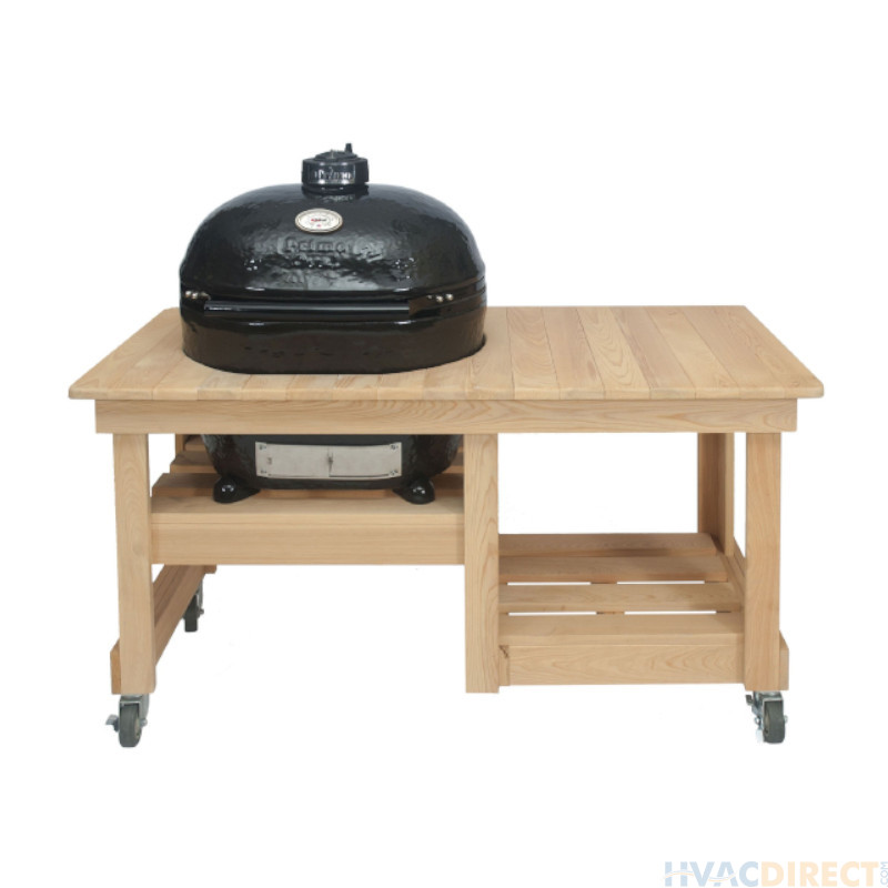 Primo Oval XL 400 Kamado with Cypress Counter Top Table - PRM778 / PRM612 