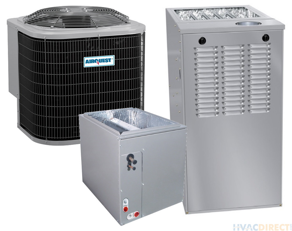 3.5 Ton 14 SEER 80% AFUE 88,000 BTU AirQuest Gas Furnace and Air Conditioner System - Multi-Positional