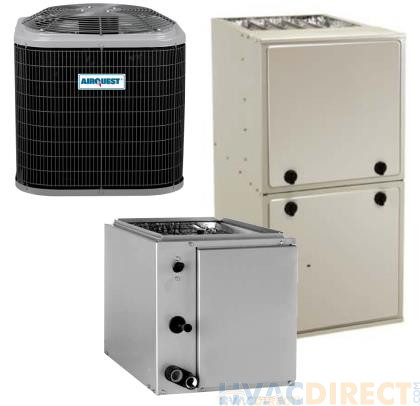3 Ton 14 SEER AFUE 60,000 BTU AirQuest Gas Furnace and Air Conditioner System - Upflow/Downflow