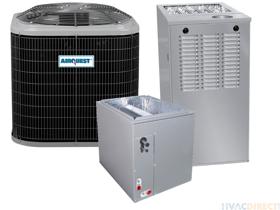 3 Ton 15 SEER 80% AFUE 110,000 BTU AirQuest Gas Furnace and Heat Pump System - Multi-Positional