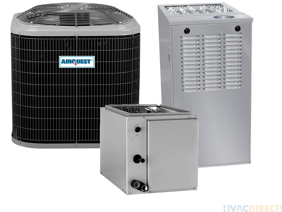 4 Ton 14 SEER 80% AFUE 132,000 BTU AirQuest Gas Furnace and Heat Pump System - Upflow/Downflow