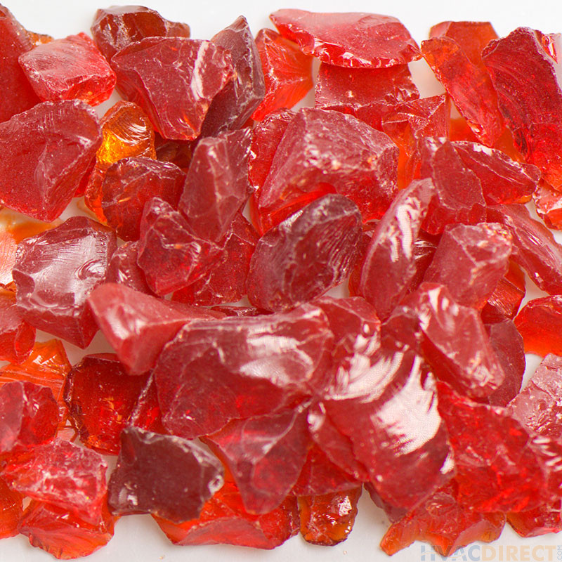 American Specialty Glass 1/4 Inch to 3/8 Inch Chunky Red Fire Glass - 10 Pounds
