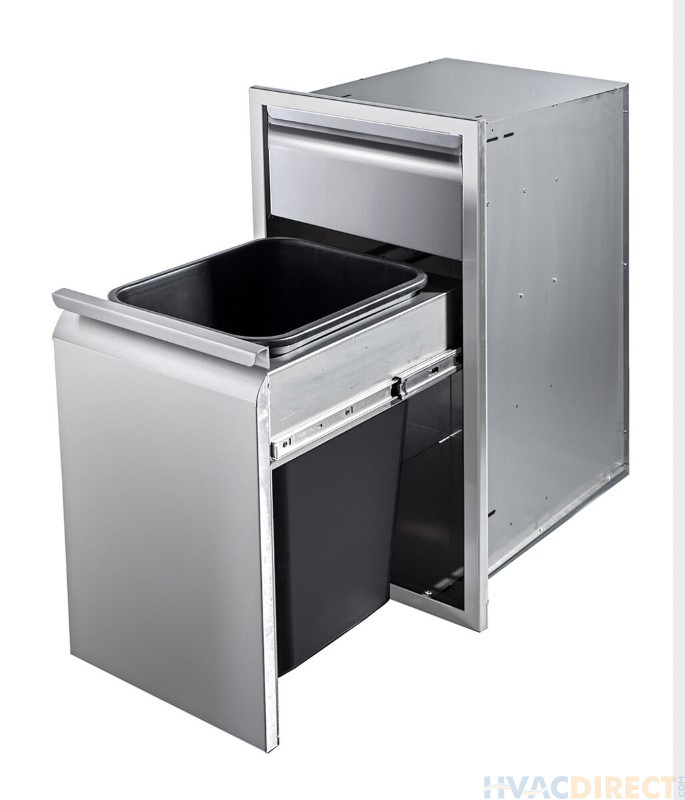 Memphis Grills 15" Single Access Drawer With Trash Bin And Soft Close - VGC15BWB1