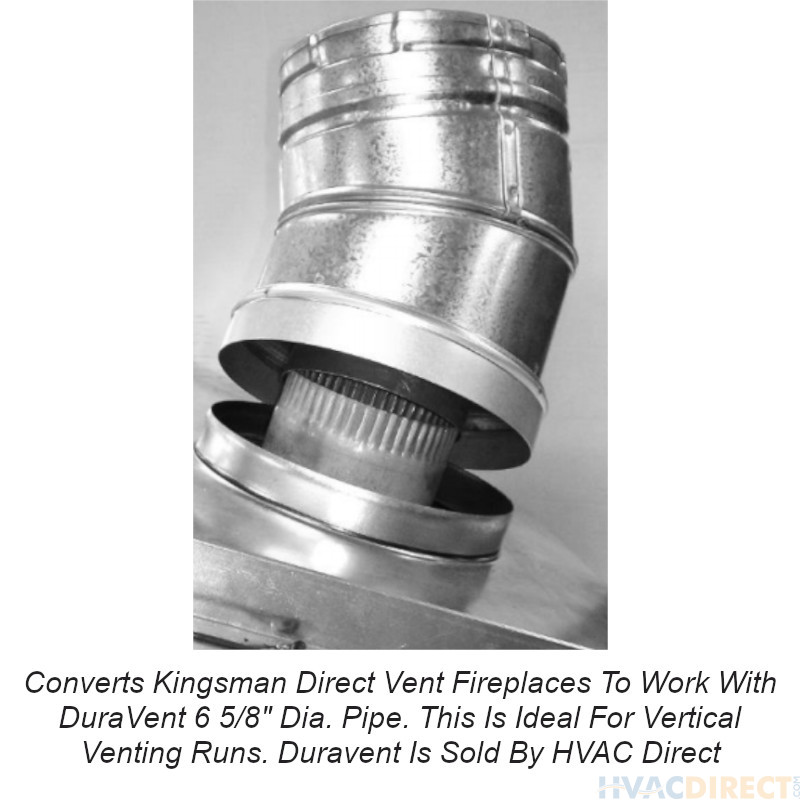 Kingsman Fireplace To DuraVent 4-Inch x 6-5/8 Inch Adapter (Ideal For Vertical Installations) - ZDVDFA