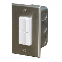 Infratech Single Duplex Switch - Stainless Cover In-Wall Box - 20A Max