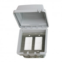 Infratech Dual Duplex Switch - In-Wall Weatherproof With Electrical Box - 20A Max