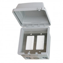 Infratech Dual Duplex Switch With Surface Mount Weatherproof With Electrical Box - 20A Max