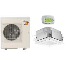 22,000 BTU 15 SEER Mitsubishi Dual Zone H2i Hyper Heat Pump System 9+12 - Ceiling Cassette