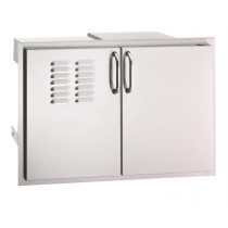 Fire Magic Select 21”h x 30½”w x 20½”d Double Doors With Trash Tray & Dual Drawers - Louvered For Propane Tank - 33930S-12T