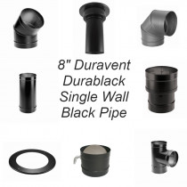 DuraVent 8-Inch Diameter Durablack Single Wall Black Stove Pipe - 8-Inch Durablack