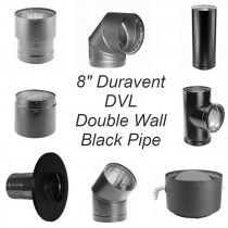 Duravent 8-Inch Diameter DVL Double-Wall Black Stove Pipe - 8-Inch DVL 