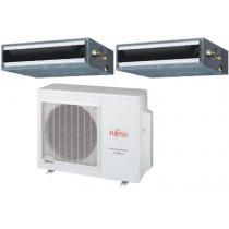 Fujitsu 18,000 BTU 16 SEER Dual Zone Heat Pump System 7+12 - Concealed Duct