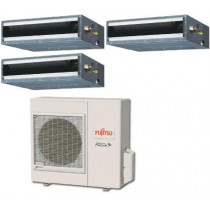 Fujitsu 36,000 BTU 16 SEER Tri Zone Heat Pump System 7+7+18 - Concealed Duct