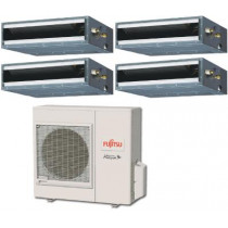 Fujitsu 36,000 BTU 16 SEER Quad Zone Heat Pump System 7+7+9+12 - Concealed Duct