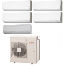 Fujitsu 45,000 BTU 19.7 SEER Five Zone Heat Pump System 7+7+9+9+18 - Wall Mounted
