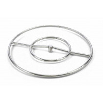 NATURAL GAS HPC 24-Inch Stainless Steel Round Burner Kit With Flex, Valve, Key, And Fittings - FPS24 KIT