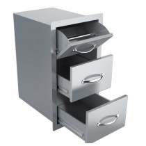 Sunstone Classic 17-Inch Double Access Drawer & Paper Towel Holder - A-DPCF- Open Drawer View