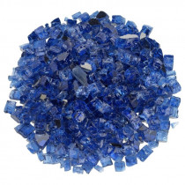 American Fire Glass® Fire Glass - Cobalt Blue Reflective - 1/2 Inch