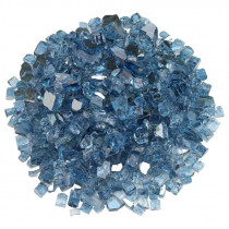 American Fire Glass® Fire Glass - Pacific Blue Reflective - 1/2 Inch