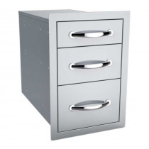 Sunstone 14-Inch Flush Triple Access Drawer - B-TD18- Front-Side View