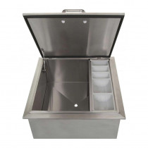 BBQ Direct Universal 18-Inch Drop-In Ice Bin Cooler With Condiment Tray