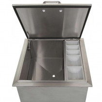 BBQ Direct Universal 25-Inch Drop-In Ice Bin Cooler With Condiment Tray