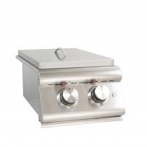 Blaze LTE Built-In Gas Stainless Steel Double Side Burner With Lid - BLZ-SB2LTE - closed with lid