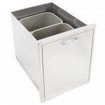 Blaze 20-Inch Roll-Out Stainless Steel Double Trash / Recycling Bin - BLZ-TREC-DRW