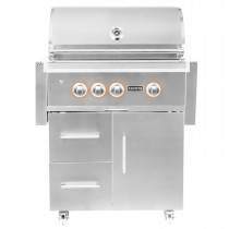 Coyote S-Series 30-Inch 3 Burner Freestanding Gas Grill With Rapidsear Infrared Burner & Rotisserie - C2SL30-FS