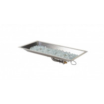 The Outdoor Greatroom Rectangular Stainless Steel Gas Fire Pit Burner 12-Inch x 24-Inch - CF-1224-DIY