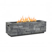 Real Flame Gray Ledgestone Rectangular Propane Fire Pit With Natural Gas Conversion Kit - CT0003LP-GLS