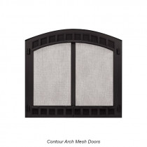 Majestic Contour Arch Cabinet Style Mesh Doors With Frame - Black - Biltmore 36 inch