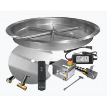 Firegear 29-Inch Round Bowl Pan Fire Pit Burner Kit With Remote - FPB-29RBSAWS-N