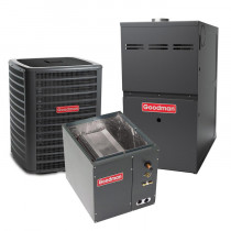 2 Ton 16 SEER 80% AFUE 60,000 BTU Goodman Gas Furnace and Air Conditioner System - Upflow