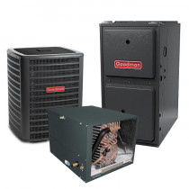 3 Ton 16 SEER 97% AFUE 120,000 BTU Goodman Gas Furnace and Air Conditioner System - Horizontal