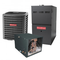 2 Ton 16 SEER 80% AFUE 60,000 BTU Goodman Furnace and Air Conditioner System - Horizontal